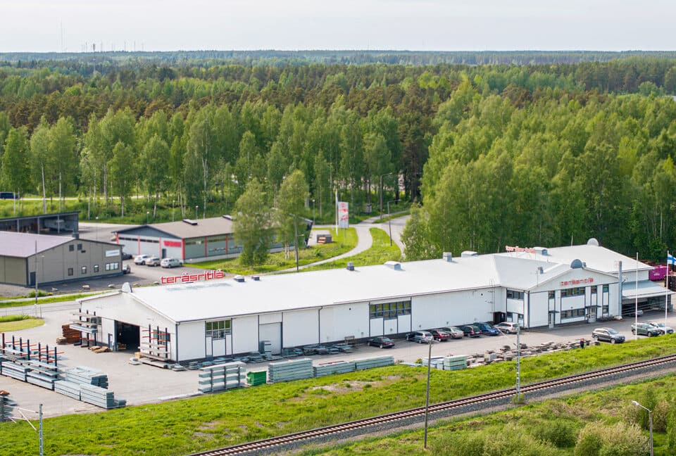 Suomen Teräsritilän rakennukset ilmakuvassa